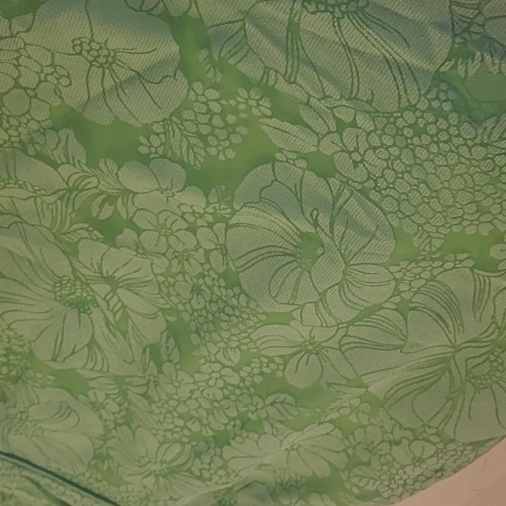 LIKE NEW VTG 1960s Handmade Mod Bright Green Go-go Floral Print Mini Dress - Picture 16 of 17